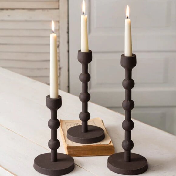 C.T.W. Home Collection Other - Laurel Cast Iron Candle Holders For Taper Candles - Set of 3/NWT